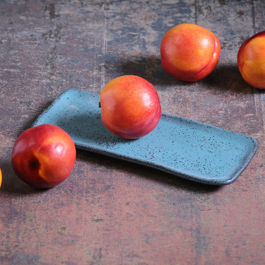 RECTANGULAR PLATTER ORGANIC STONEWARE Ø 8.66x3.74" NIGHT SKY