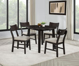 Catley 5-piece Round Drop Leaf Dining Table Set - Dark Coffee