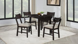 Catley 5-piece Round Drop Leaf Dining Table Set - Dark Coffee
