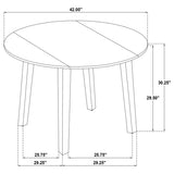 Catley 5-piece Round Drop Leaf Dining Table Set - Dark Coffee