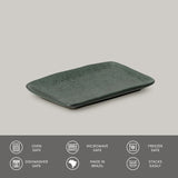 RECTANGULAR PLATTER JUTA STONEWARE Ø 7.08x5.51" GREENERY
