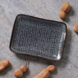 RECTANGULAR PLATTER JUTA STONEWARE Ø 7.08x5.51" TITANIUM
