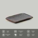 RECTANGULAR PLATTER JUTA STONEWARE Ø 7.08x5.51" TITANIUM