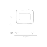 RECTANGULAR PLATTER JUTA STONEWARE Ø 7.08x5.51" CHROMIUM