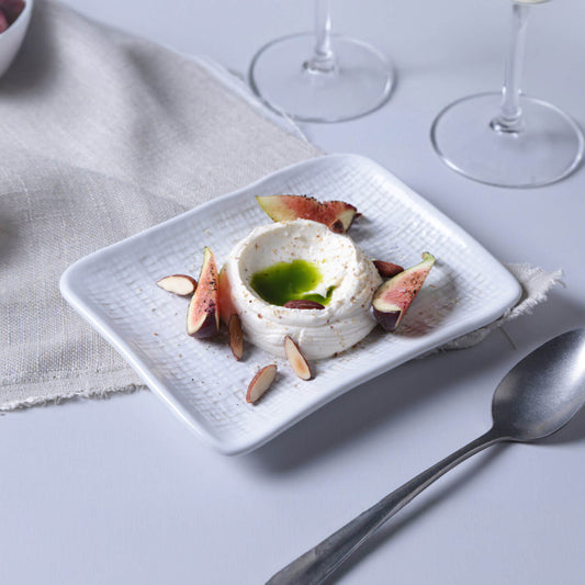 RECTANGULAR PLATTER JUTA STONEWARE Ø 7.08x5.51" NEW WHITE