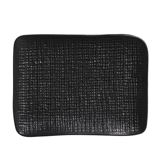RECTANGULAR PLATTER JUTA STONEWARE Ø 7.08x5.51" MATTE BLACK