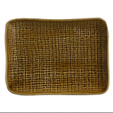 RECTANGULAR PLATTER JUTA STONEWARE Ø 7.08x5.51" AMBER