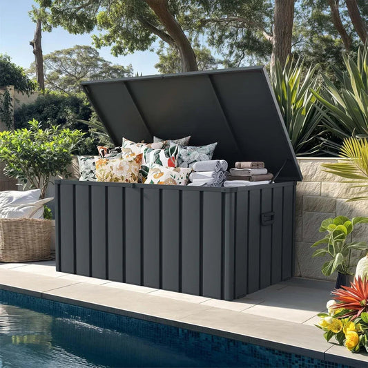 PURPLE LEAF Outdoor Deck Box Waterproof Lockable Storage Box Container with Lid Deck Organization for Patio Cushions Side Table Pool Accessories Garden Tools