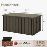 PURPLE LEAF Outdoor Deck Box Waterproof Lockable Storage Box Container with Lid Deck Organization for Patio Cushions Side Table Pool Accessories Garden Tools