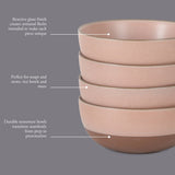 Gibson Elite William Crest 4 Piece Cereal Bowl Set, 6.25” Round Stoneware Bowls, Reactive Glaze Finish, Soup, Dessert & Snack Bowls, Microwave & Dishwasher Safe