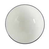 Gibson Home Castle Way 4-Piece Serving Bowl Set, 8 Inch Round Stoneware Bowls, Blue & White Assorted Pattern, Decorative Everyday Use
