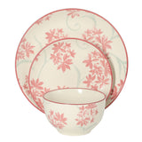 Gibson Home Admiral Hall 12-Piece Matte Stoneware Dinnerware Set – Dinner Plates, Salad Plates & Bowls with Pink Floral Pattern, Durable Everyday Dish Set, Microwave & Dishwasher Safe