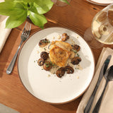 Gibson Elite Abbey Circle 12 Piece (Service for 4) Plates and Bowls Reactive Matte Glaze Dishes Stoneware Ceramic Dinnerware Set