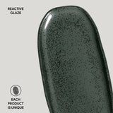 SHALLOW OVAL PLATTER ORGANIC STONEWARE Ø 9.06x4.33" GREENERY