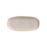 SHALLOW OVAL PLATTER ORGANIC STONEWARE Ø 9.06x4.33" LATTE