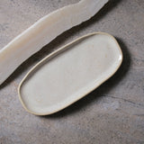 SHALLOW OVAL PLATTER ORGANIC STONEWARE Ø 9.06x4.33" LATTE