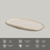 SHALLOW OVAL PLATTER ORGANIC STONEWARE Ø 9.06x4.33" LATTE