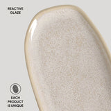 SHALLOW OVAL PLATTER ORGANIC STONEWARE Ø 9.06x4.33" LATTE