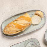 SHALLOW OVAL PLATTER ORGANIC STONEWARE Ø 9.06x4.33" PISTACHE