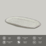 SHALLOW OVAL PLATTER ORGANIC STONEWARE Ø 9.06x4.33" PISTACHE