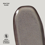 SHALLOW OVAL PLATTER ORGANIC STONEWARE Ø 9.06x4.33" TOURMALINE