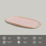 SHALLOW OVAL PLATTER ORGANIC STONEWARE Ø 9.06x4.33" LITCHI
