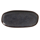 SHALLOW OVAL PLATTER ORGANIC STONEWARE Ø 9.06x4.33" TITANIUM