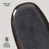 SHALLOW OVAL PLATTER ORGANIC STONEWARE Ø 9.06x4.33" TITANIUM