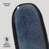 SHALLOW OVAL PLATTER ORGANIC STONEWARE Ø 9.06x4.33" DENIM