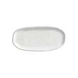 SHALLOW OVAL PLATTER ORGANIC STONEWARE Ø 9.06x4.33" NEW WHITE