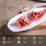 SHALLOW OVAL PLATTER ORGANIC STONEWARE Ø 9.06x4.33" NEW WHITE
