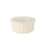 Martha Stewart Broadbrook 6 Piece Stoneware Meal Prep Container Set with Lids, Rectangular/Round Food Storage & Bakeware, Cream, Oven, Microwave & Dishwasher Safe