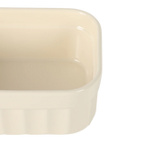 Martha Stewart Broadbrook 6 Piece Stoneware Meal Prep Container Set with Lids, Rectangular/Round Food Storage & Bakeware, Cream, Oven, Microwave & Dishwasher Safe