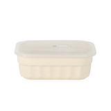 Martha Stewart Broadbrook 6 Piece Stoneware Meal Prep Container Set with Lids, Rectangular/Round Food Storage & Bakeware, Cream, Oven, Microwave & Dishwasher Safe