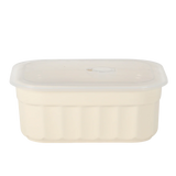 Martha Stewart Broadbrook 6 Piece Stoneware Meal Prep Container Set with Lids, Rectangular/Round Food Storage & Bakeware, Cream, Oven, Microwave & Dishwasher Safe
