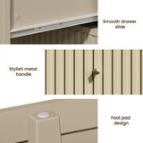 Wholesale Beige 6 Drawer Dresser, Fluted Modern Wood Dresser