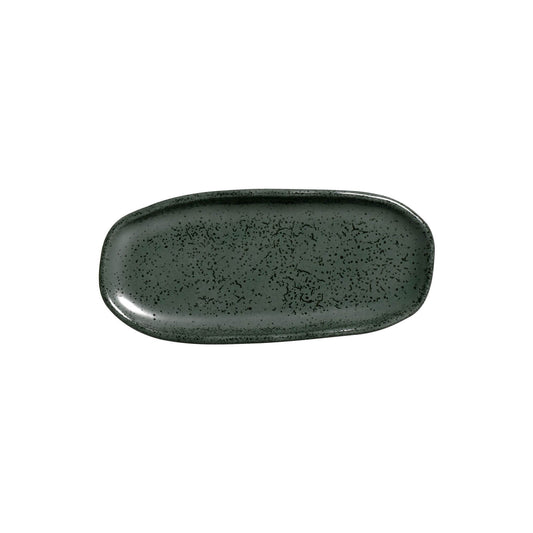 SHALLOW OVAL PLATTER ORGANIC STONEWARE Ø 6.5x3.15" GREENERY
