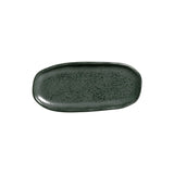 SHALLOW OVAL PLATTER ORGANIC STONEWARE Ø 6.5x3.15" GREENERY