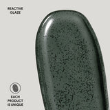 SHALLOW OVAL PLATTER ORGANIC STONEWARE Ø 6.5x3.15" GREENERY