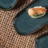 SHALLOW OVAL PLATTER ORGANIC STONEWARE Ø 6.5x3.15" OCEANO