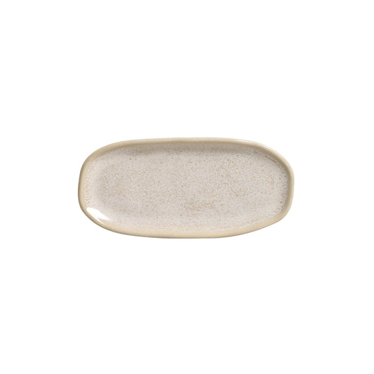 SHALLOW OVAL PLATTER ORGANIC STONEWARE Ø 6.5x3.15" LATTE