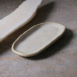 SHALLOW OVAL PLATTER ORGANIC STONEWARE Ø 6.5x3.15" LATTE