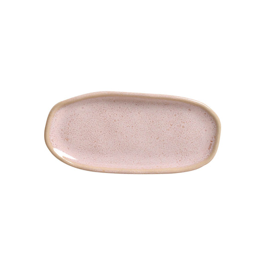 SHALLOW OVAL PLATTER ORGANIC STONEWARE Ø 6.5x3.15" LITCHI