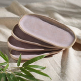 SHALLOW OVAL PLATTER ORGANIC STONEWARE Ø 6.5x3.15" LITCHI