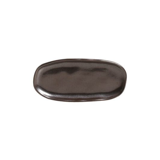 SHALLOW OVAL PLATTER ORGANIC STONEWARE Ø 6.5x3.15" METALLICA