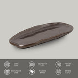 SHALLOW OVAL PLATTER ORGANIC STONEWARE Ø 6.5x3.15" METALLICA