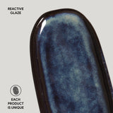 SHALLOW OVAL PLATTER ORGANIC STONEWARE Ø 6.5x3.15" DENIM