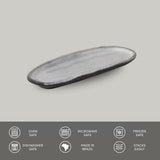 SHALLOW OVAL PLATTER ORGANIC STONEWARE Ø 6.5x3.15" DUST