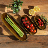 SHALLOW OVAL PLATTER ORGANIC STONEWARE Ø 6.5x3.15" AMBER
