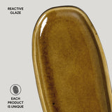 SHALLOW OVAL PLATTER ORGANIC STONEWARE Ø 6.5x3.15" AMBER